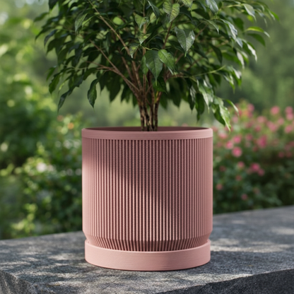Large Mid-Century Modern Pot - Dusty Rose