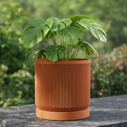 Large Mid-Century Modern Pot - Terracotta
