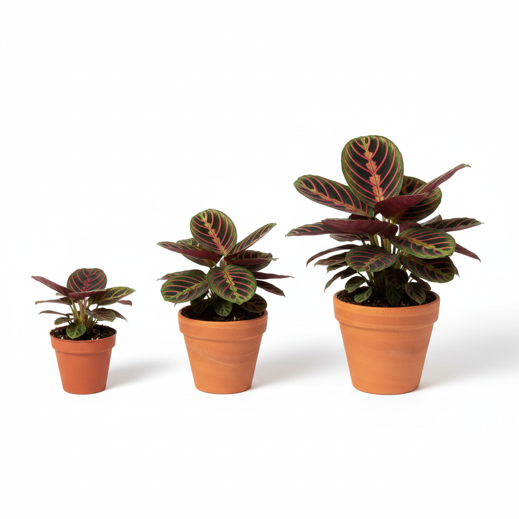 Maranta 'Red Prayer' size comparison