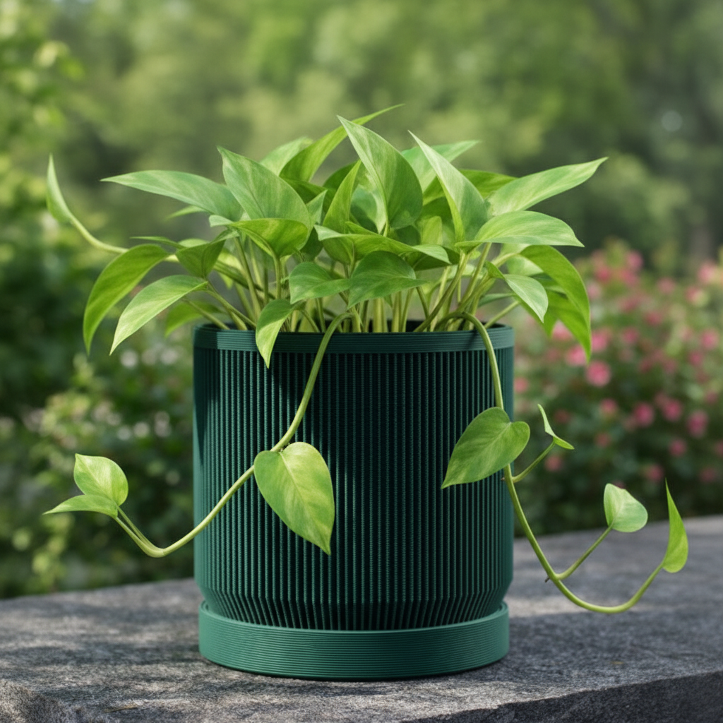Medium Mid-Century Modern Pot - Green