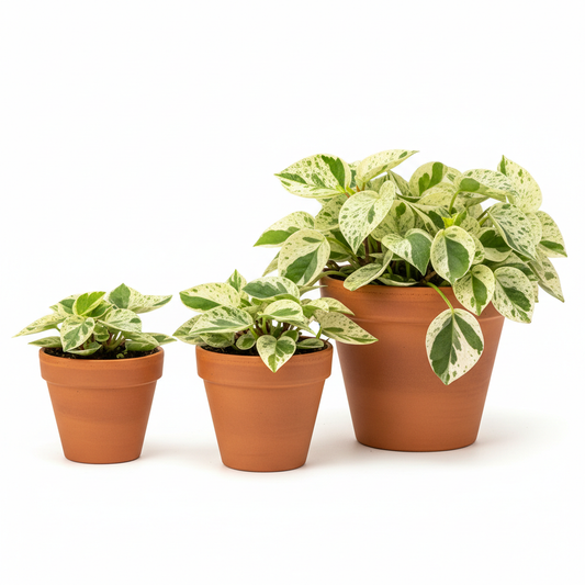 Peperomia 'Marble' size comparison