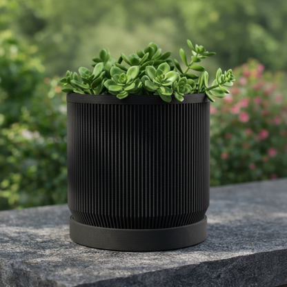 Small Mid-Century Modern Pot - Charcoal