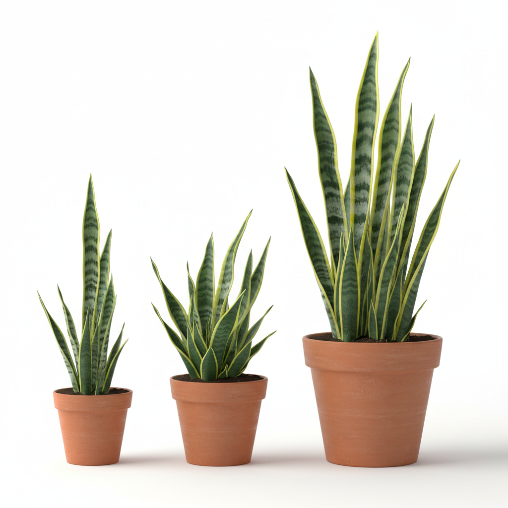 Snake Plant 'Laurentii' size comparison