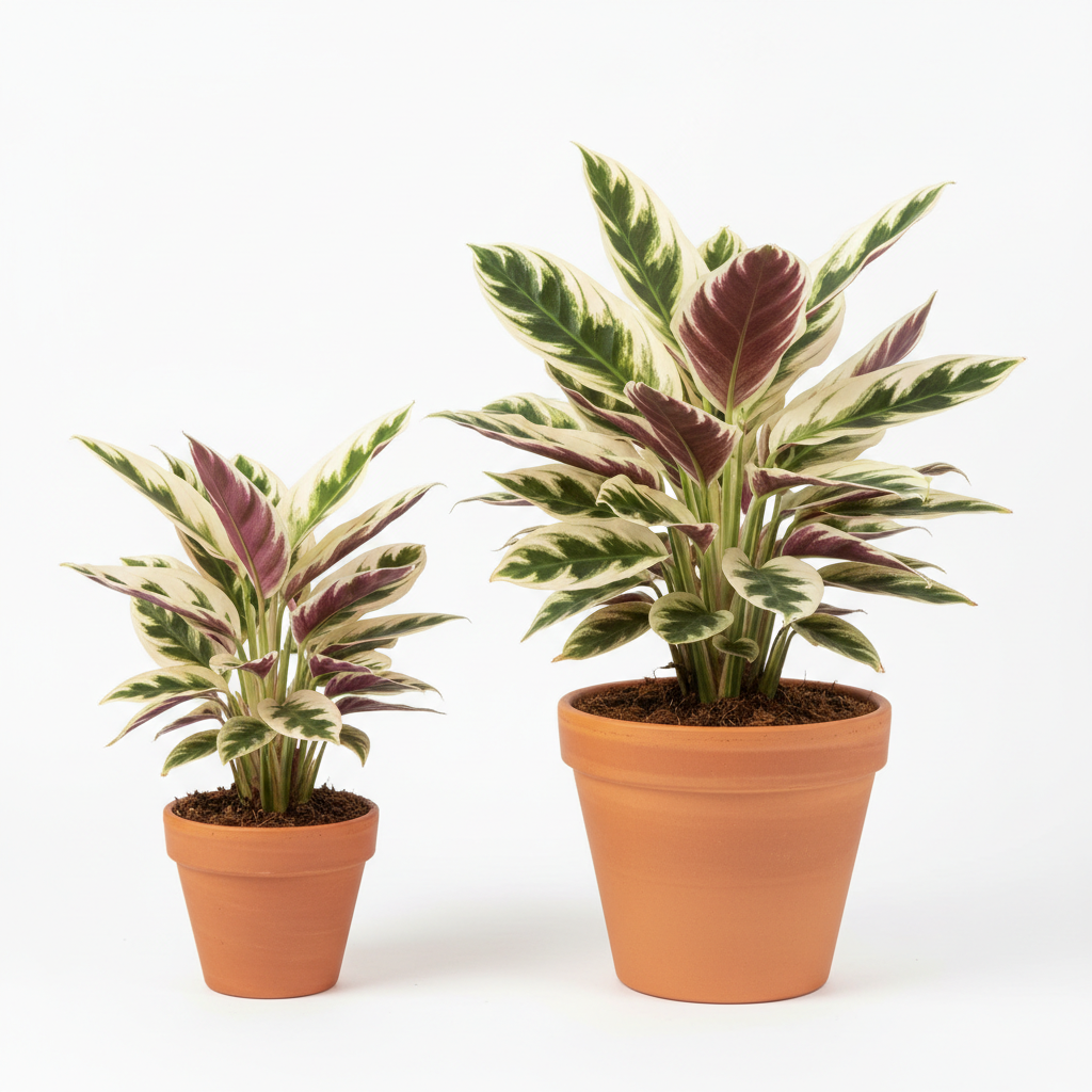 Stromanthe 'Triostar' size comparison